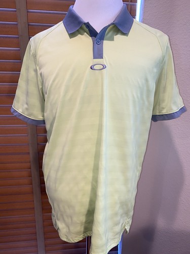OAKLEY Safety Yellow Gray Golf Polo 