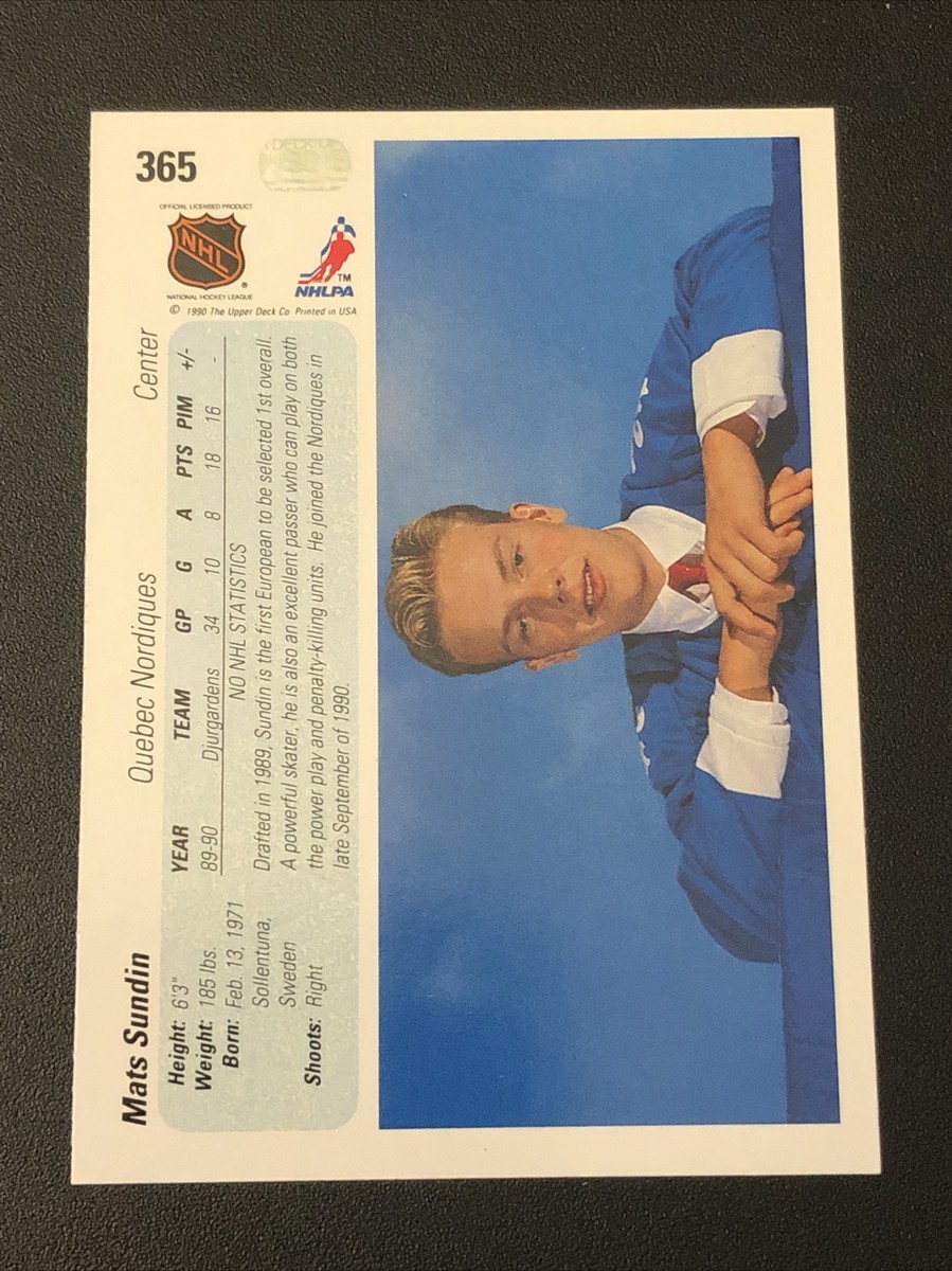 1990-91 Upper Deck Mats Sundin Rookie #365 | eBay