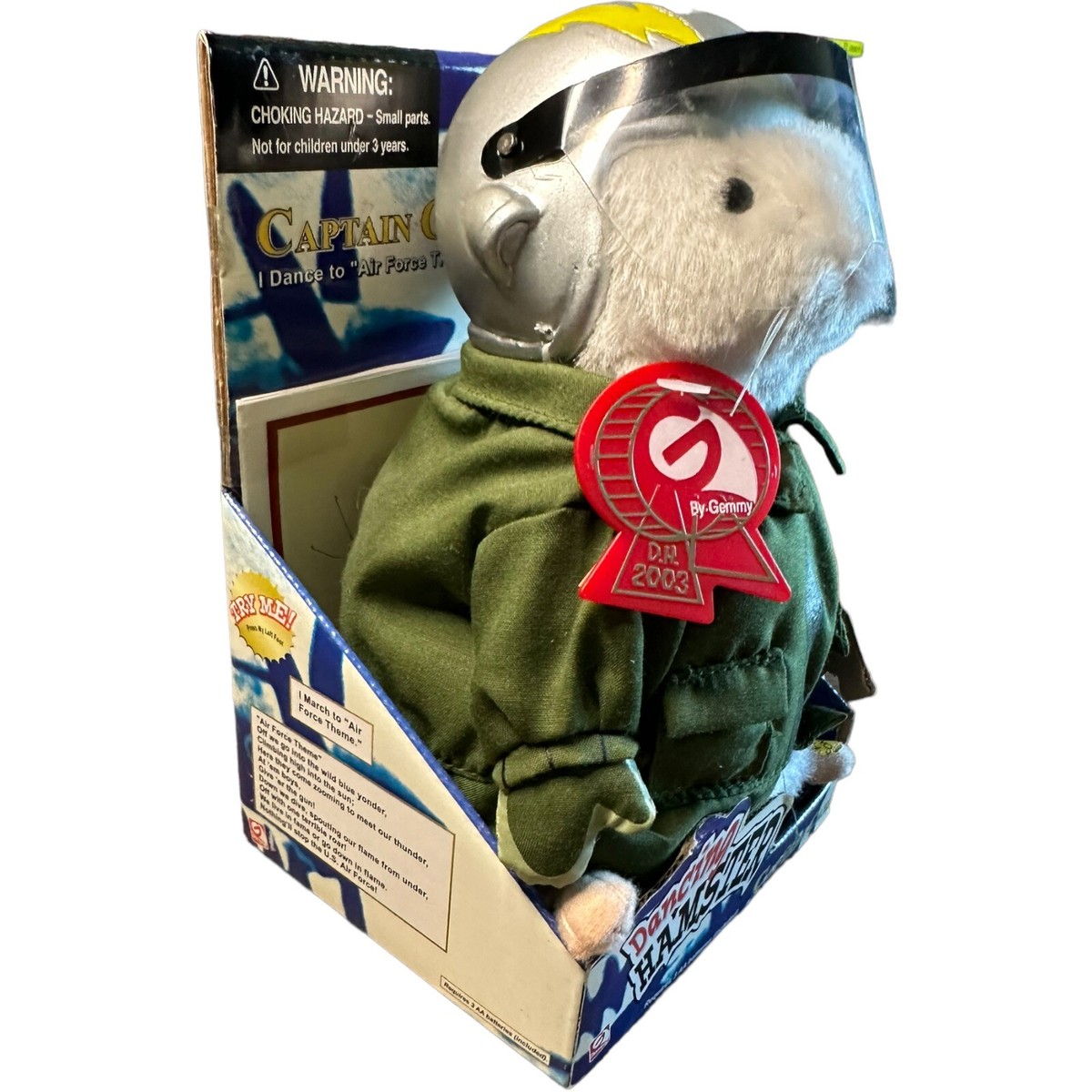 Gemmy Dancing Hamster Captain Carl Air Force Wild Blue Yonder 2003