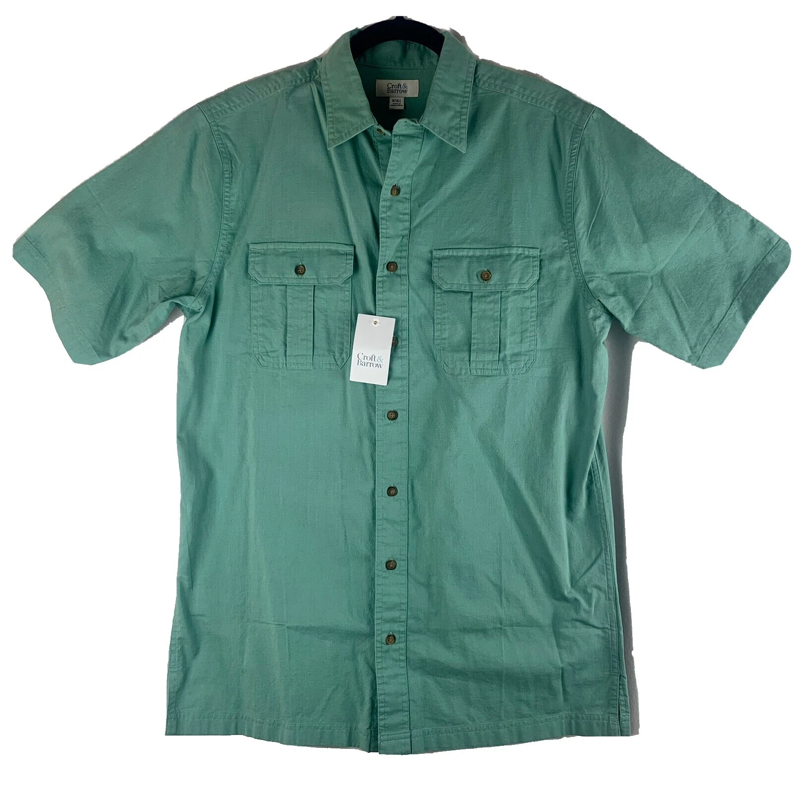 Cotton Big & Tall Short Sleeve Casual Button-Down Shirts for Men