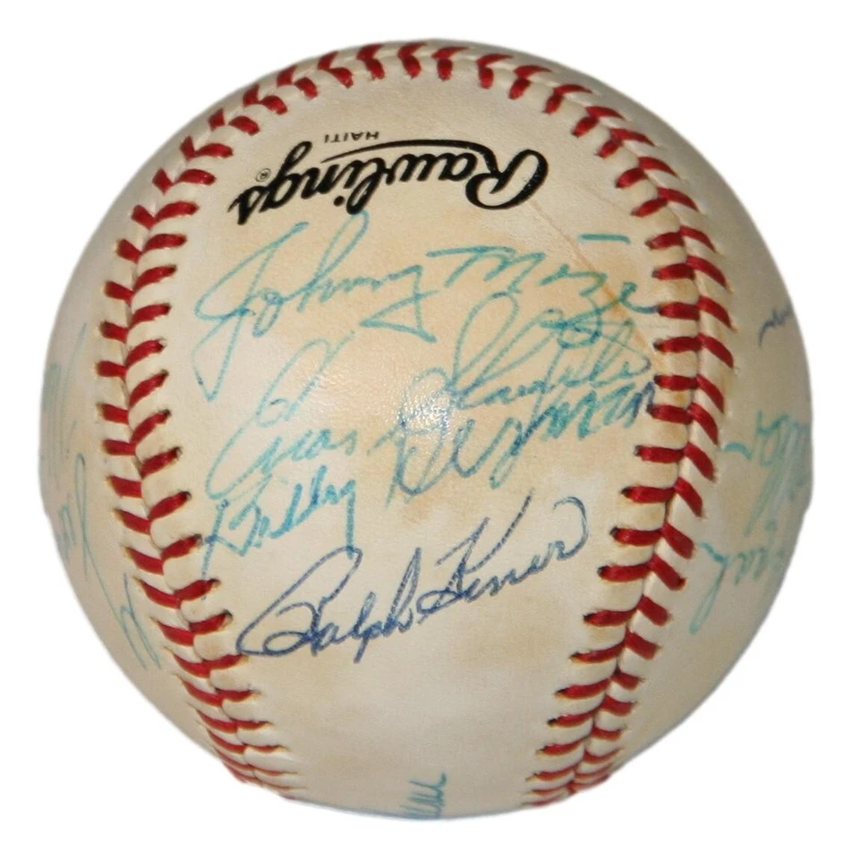 Baseball Greats Autographed ONL Baseball 10x HOFers Boudreau Spahn Feller Mize - Image 2 of 4