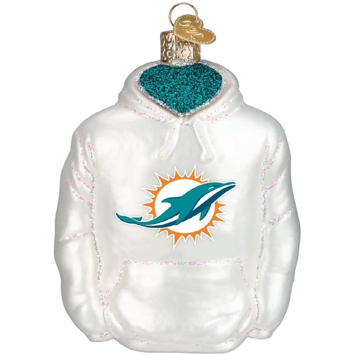 Old World Christmas NFL Miami Dolphins Glass Blown Tree Ornament, Hoodie