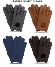 MENS CLASSIC VINTAGE DRIVING GLOVES SOFT GENUINE REAL LAMBSKIN LEATHER MESH