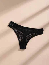 Res Ipsa Loquitur Melbourne - Leopard Lace Black G String - XL (AU16)