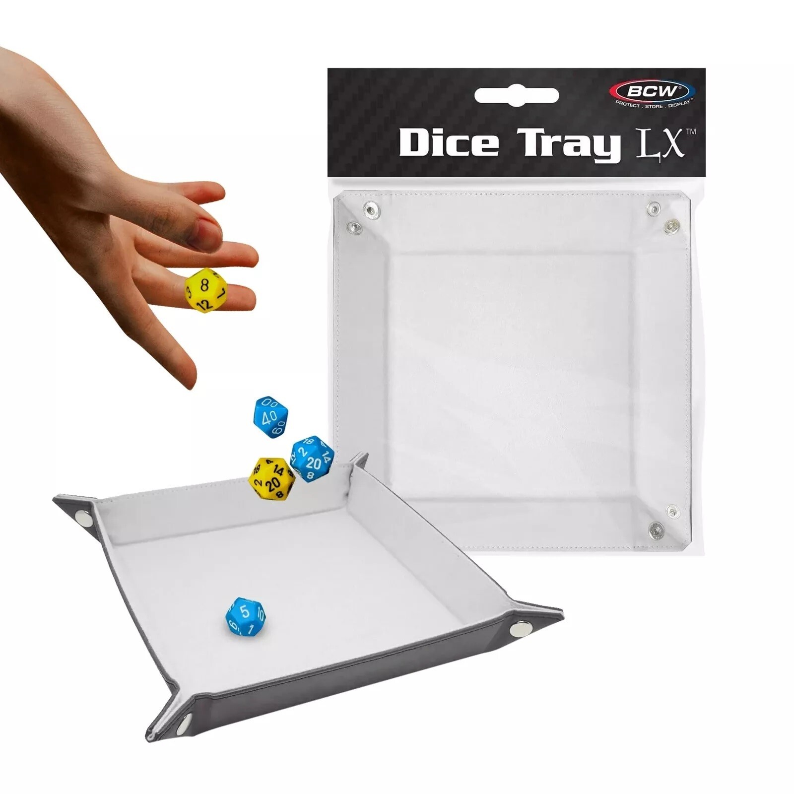 BCW Square Folding Dice Tray LX White Dungeons & Dragons / Pathfinder PU Leather