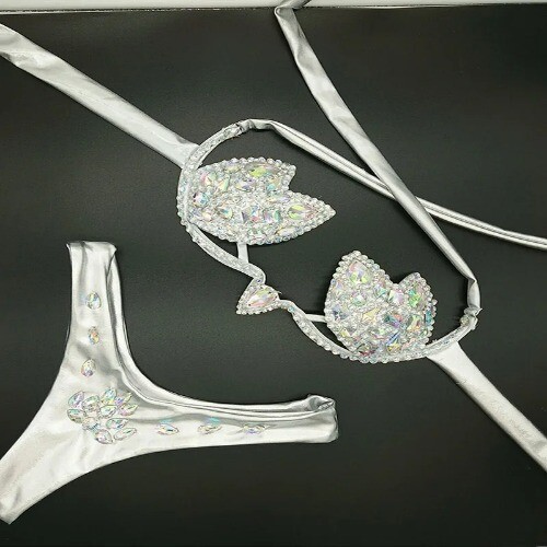 Vacation Diamond Bling Stones Bikini Set Swimsuit Sexy Women Mature Bathing Suit - Bild 22 von 22