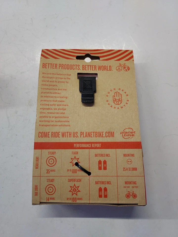 Planet Bike Beamer 1 y Blinky Juego de 3 Luces Cabeza Blanca/Cola Roja Nuevo Foto 2 de 3