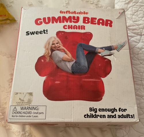RED GUMMY BEAR INFLATABLE CHAIR NEW 38 INCHES X 33 INCHES BY 26 INCHES - 第 1/6 張圖片