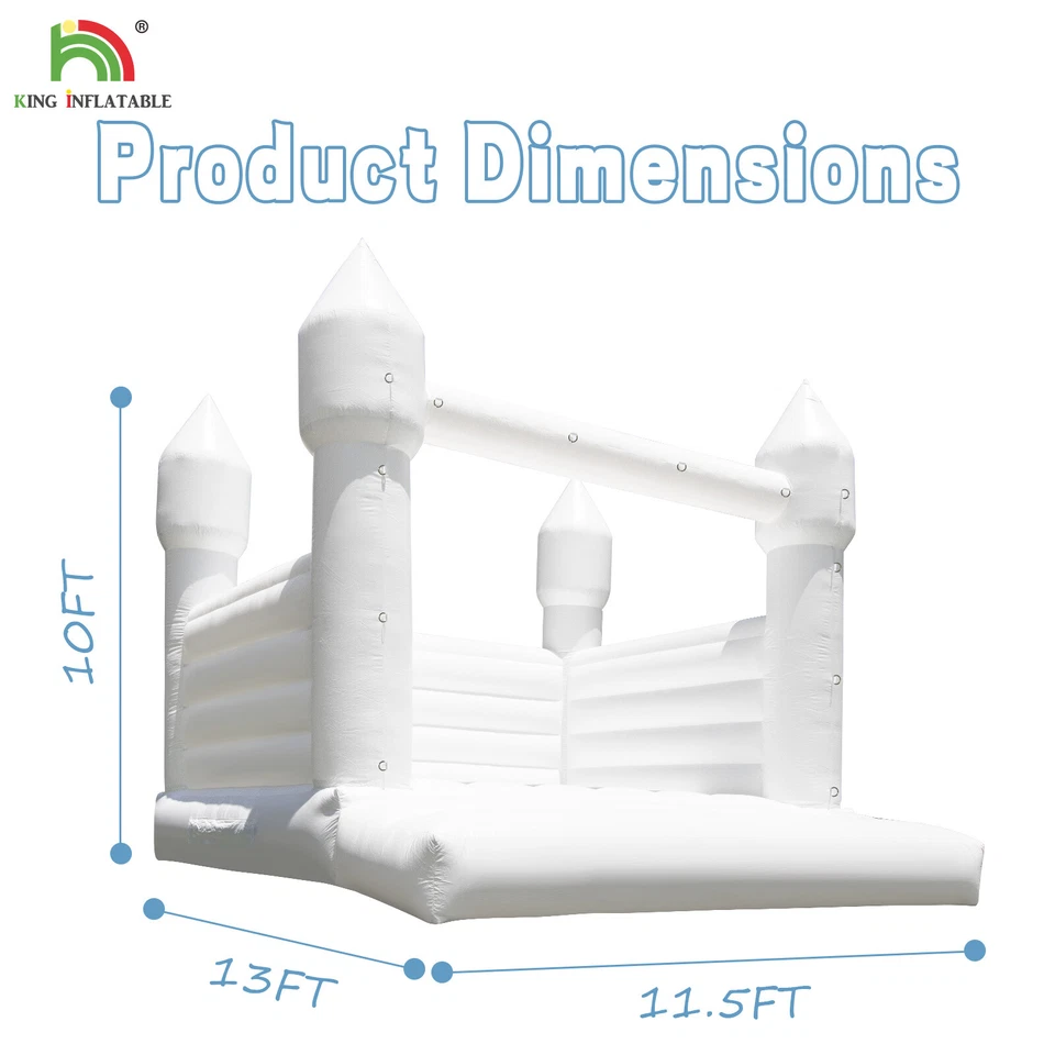 Casa de rebote inflable de PVC comercial castillo de salto apto para fiesta eventos boda Foto 3 de 4