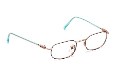 Brille Fassung Damen Herren Gold Grün eckig Metall Design Sting 50 -16 mm H1