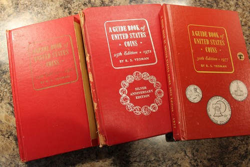 1971, 1972 & 1977  R.S.YEOMAN UNITED STATES COINS REDBOOKs, 24,25 & 30 EDITIONS,