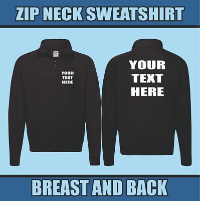 Sweatshirt mit halber Reißverschluss maßgeschneidert bedruckt oder einfach Arbeitskleidung Erwachsene personalisiert lässig