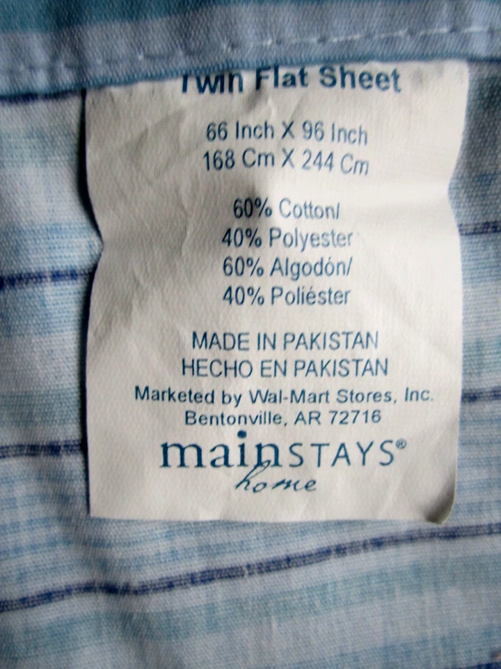 Sábana plana doble vintage rayas azules MCM RETRO AÑOS 70 Mainstays Home 64X96" Foto 4 de 4