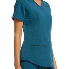 Scrubstar Womens Ultimate Stretch Twill Criss Cross V-Neck Scrub Top sz 3xl