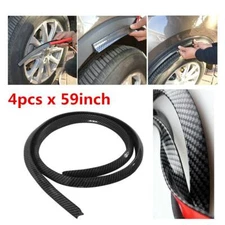 4PCS Carbon Fiber Car Wheel Eyebrow Arch Trim Lips Strip Fender Flare Protector