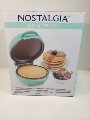 Nostalgia MyMini Non-Stick  5''  Compact Griddle Green  Great Gift.