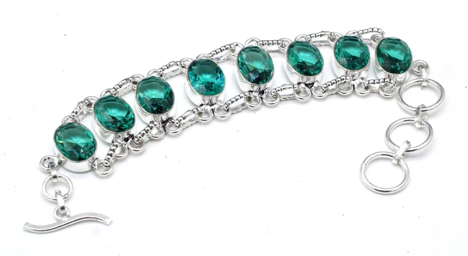 VALENTINO Bracciale gioielli fatti a mano in argento sterling 925 con pietre preziose tormalina misura 7 8