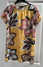 MINKPINK Dress Women’s Medium Yellow Mini Short Sleeve Dress Abstract Floral