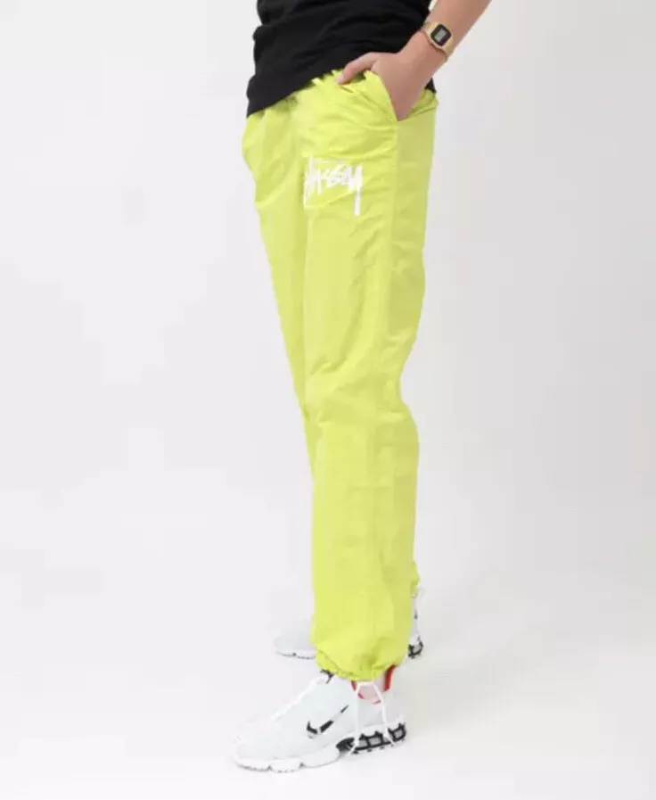 MEN’S NIKE x STUSSY BEACH BEACH PANTS BRIGHT CACTUS VOLT WHITE CT4316 308 sz XL