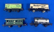 FLEISCHMANN HO MINIATURE ELECTRIC TRAINS LOT ARAL TANKER PASSENGER FREIGHT CARS