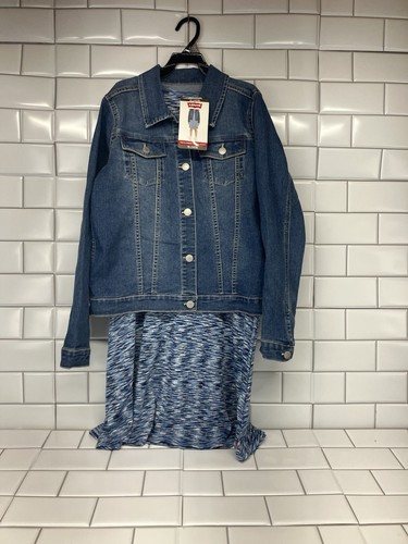 Levi Girl's 2-Piece Denim Jacket & A-Line Style Short Sleeve Dress Set XL 14/16 - Picture 8 of 9