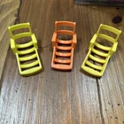 Vintage Fisher Price Little People Lot of 3 Lounge Chairs Yellow & Orange