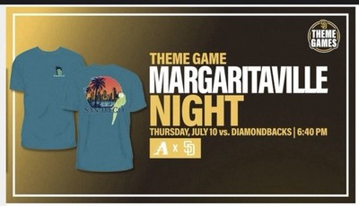 San Diego Padres Theme Game Margaritaville T-Shirt Medium 7/10/25
