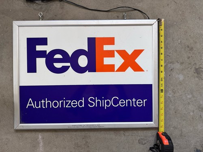#ad #ad FedEx Authorized Shipping Center Lighted Sign – Double Sided 24x18 $50.00