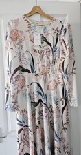 Image of Ted Baker Edreana Creme Garden Bird Print Decadence Midi Dress Size 3 Uk 12