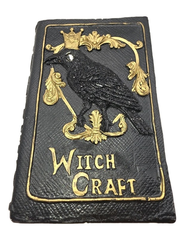 Halloween Cursed Spell Book w/ Raven Light Up Decor-Unique Fake Book Prop