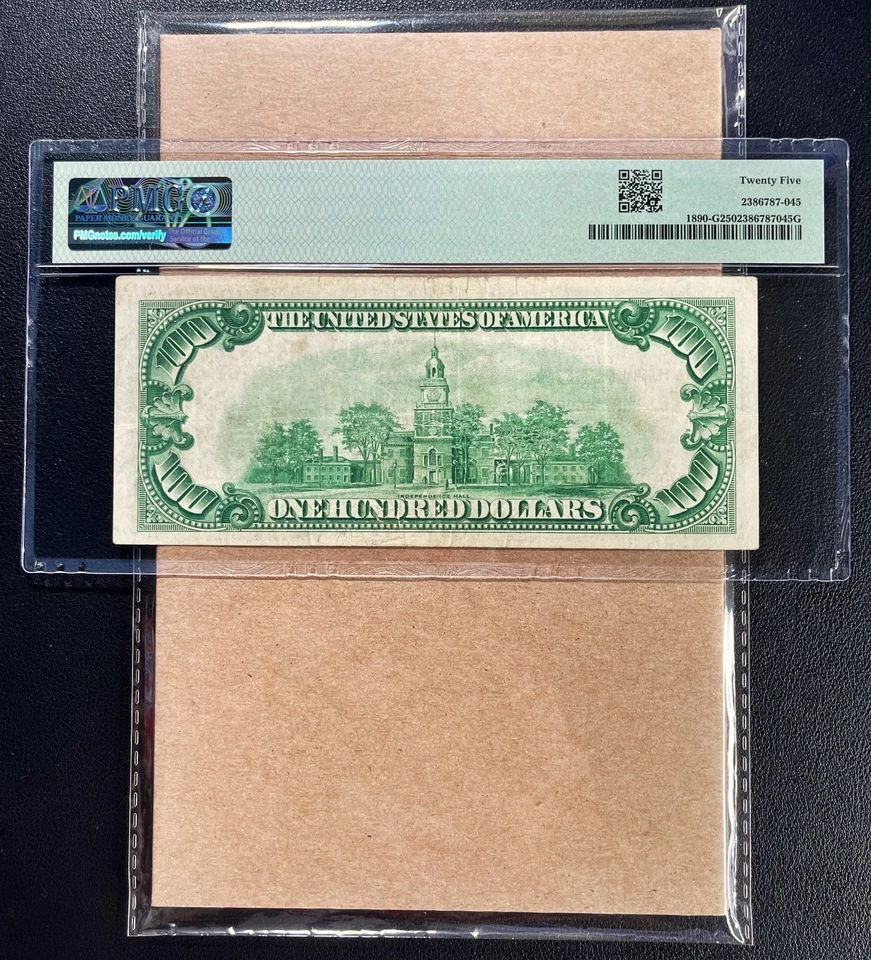 Fr. 1890-G 1929 $100 Federal Reserve Bank Note CHICAGO PMG 25 - VF - Image 2 of 2