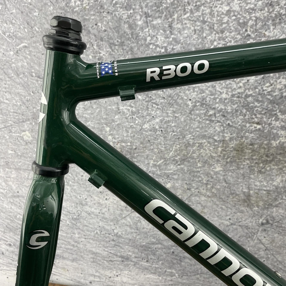Vintage Cannondale R300 Road Bike Frame Green USA Handmade Alloy Dents 700c 130 - Image 4 of 4