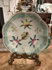 Antique Chinese Famille Rose Bowl Qing Dynasty Peach Turquoise Blue 19th C.