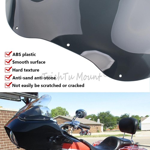 Black 12.5'' Wave Windshield Windscreen Fit for Harley Road Glide FLTR 98-08 09 - Picture 5 of 24