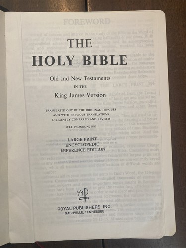 Royal Publishing Large Print Encyclopedic Reference Edition Holy Bible KJV VGC - Picture 6 of 12