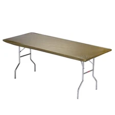 6' Rectangle Plastic Table Covers 30" x 72", Bundle of 5 (Metallic Gold)