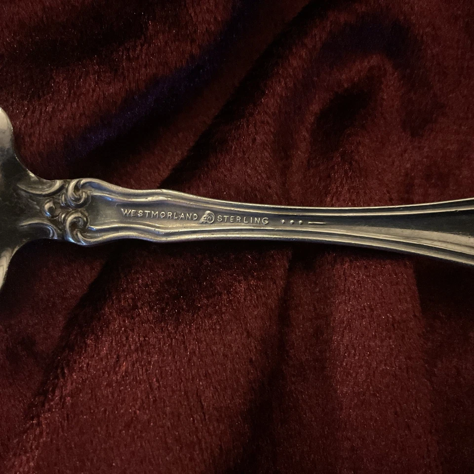 GEORGE & MARTHA por Westmoreland plata—cuchara para servir azúcar esterlina 4” 35 gramos Foto 3 de 4