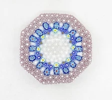 Lovely Detailed Murano Millefiori Closely Packed Handblown Glass Dish 3.25"x .5"