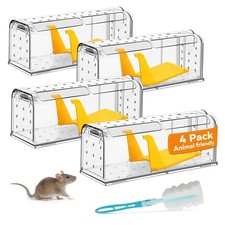 KENNEAS Humane Mouse Traps for Indoor Outdoor, Washable Cleaning Brush Included,