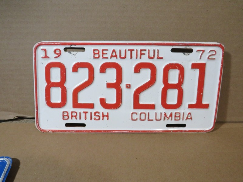 1972 British Columbia License plate 823-281