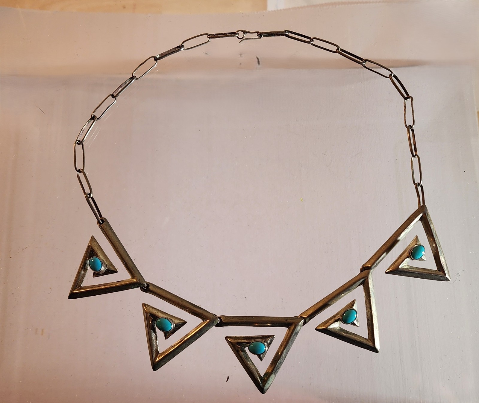 Native American rustic Sterling Silver turquoise … - image 1