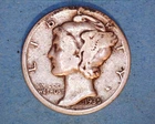1935-S Mercury Head Silver Dime  **107-6D