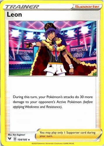 Leon 154/185 Rare Vivid Voltage Pokemon Near Mint
