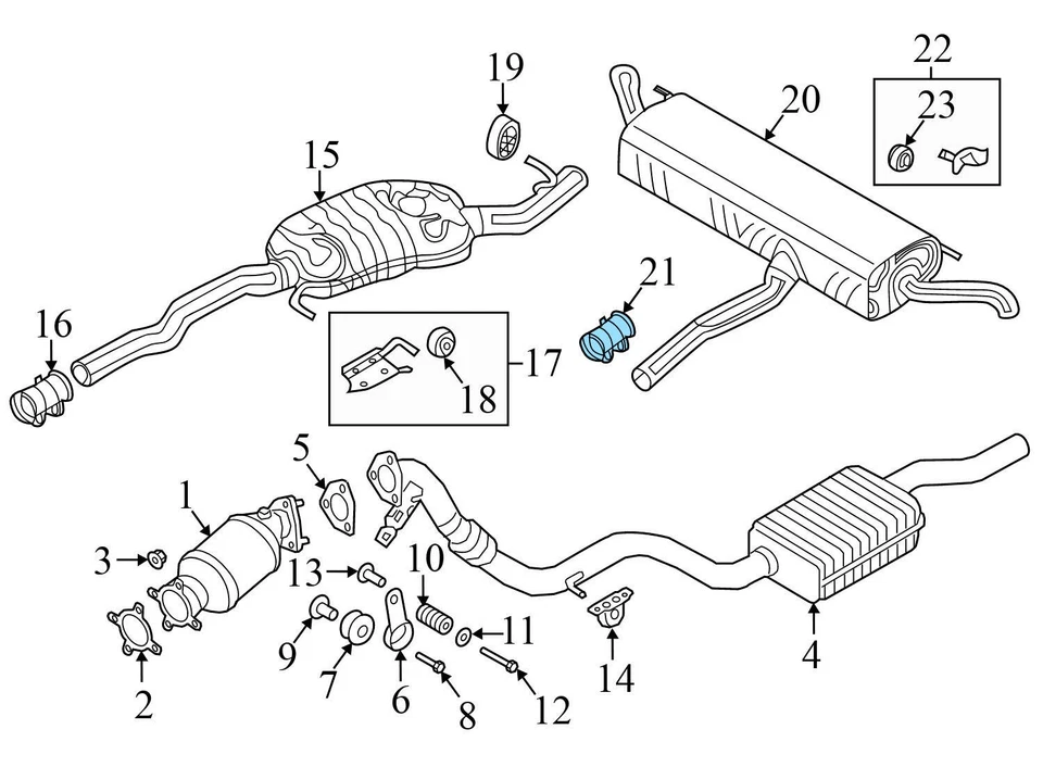 AUDI A4 QUATTRO 2017-2024 - Abrazadera de escape 8W0253141A Foto 3 de 4