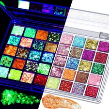 FANDAMEI 40 Colors Face Glitter, 18 18 neon colors/22 daylight colors