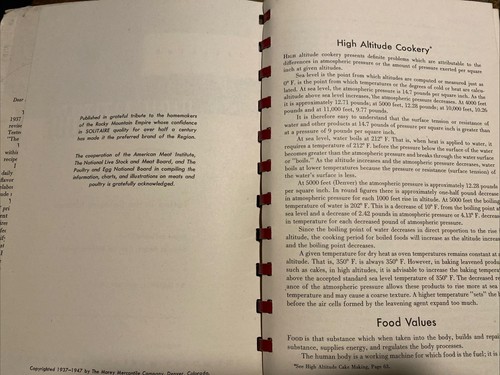 Selected High Altitude Recipes Solitaire Kitchen Denver Colorado Spiral Vintage - Picture 4 of 8
