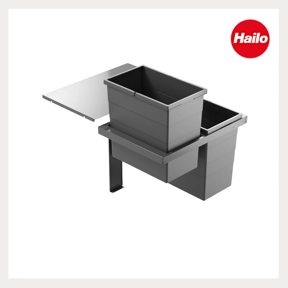 Hailo Triple XL 600 Abfallsammler 56 Ltr Einbau Mülltrennsystem für 60 cm Auszug - Bild 4 von 4