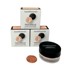 3 bareMinerals Original Mineral Veil Setting Powder Translucent MINI .03 oz Each