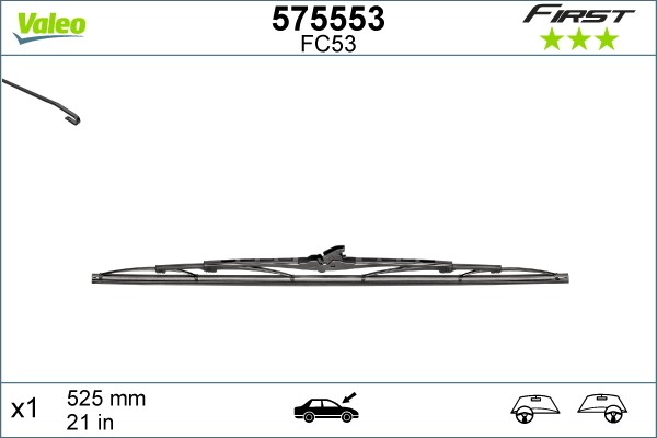 Valeo 575553 Wischblatt Beifahrerseitig Fahrerseitig Hinten FÜR Alfa Romeo Audi-image