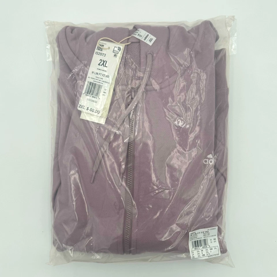 Adidas Women's Track Top Non-Sport Full-Zip Hooded Hoodie in Fig,Sz 2XL,MSRP $60 - Image 4 of 4